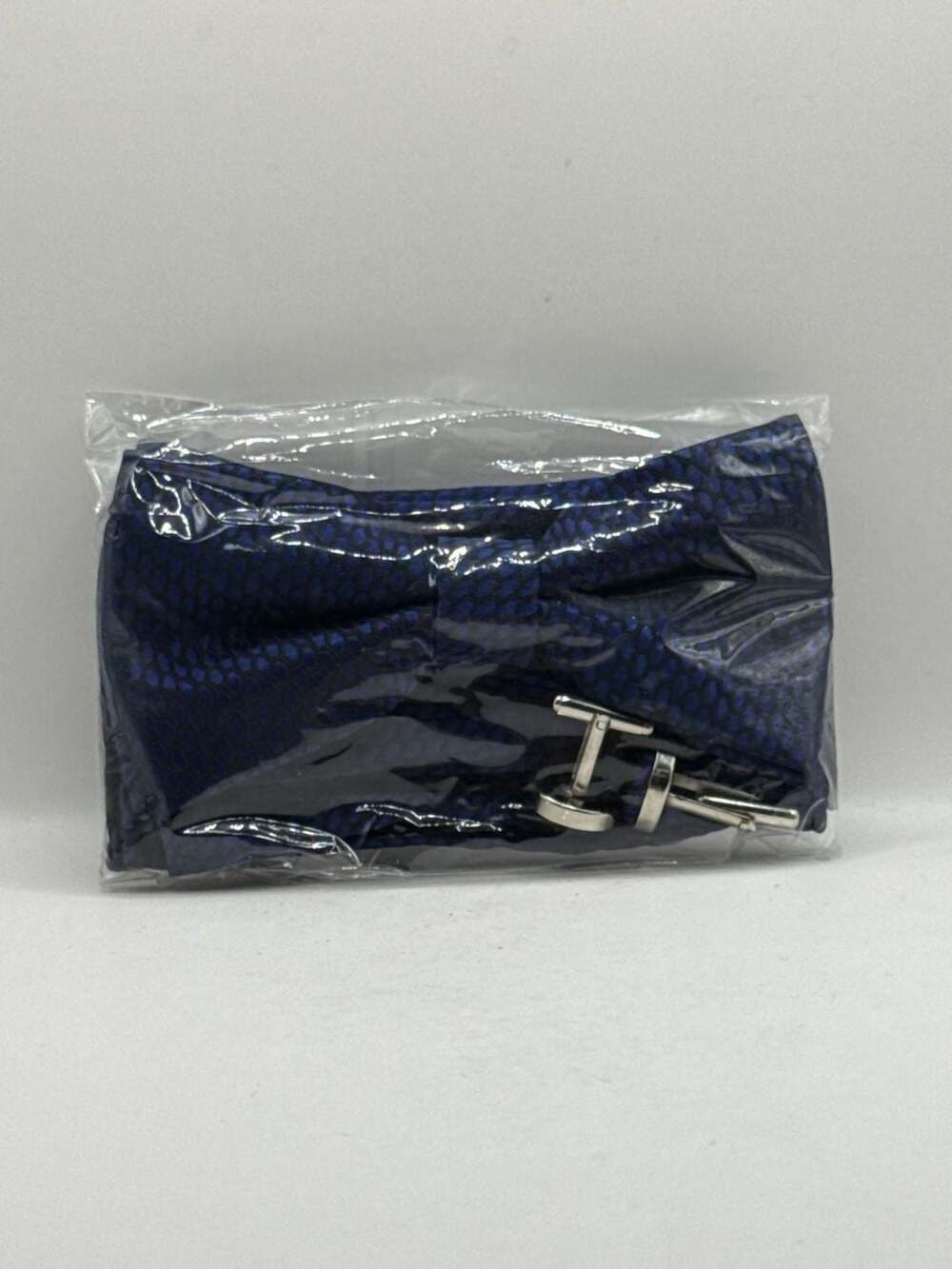 Hi-Tie Men Royal Blue Silk Business Party Formal Bowtie Cufflinks Set